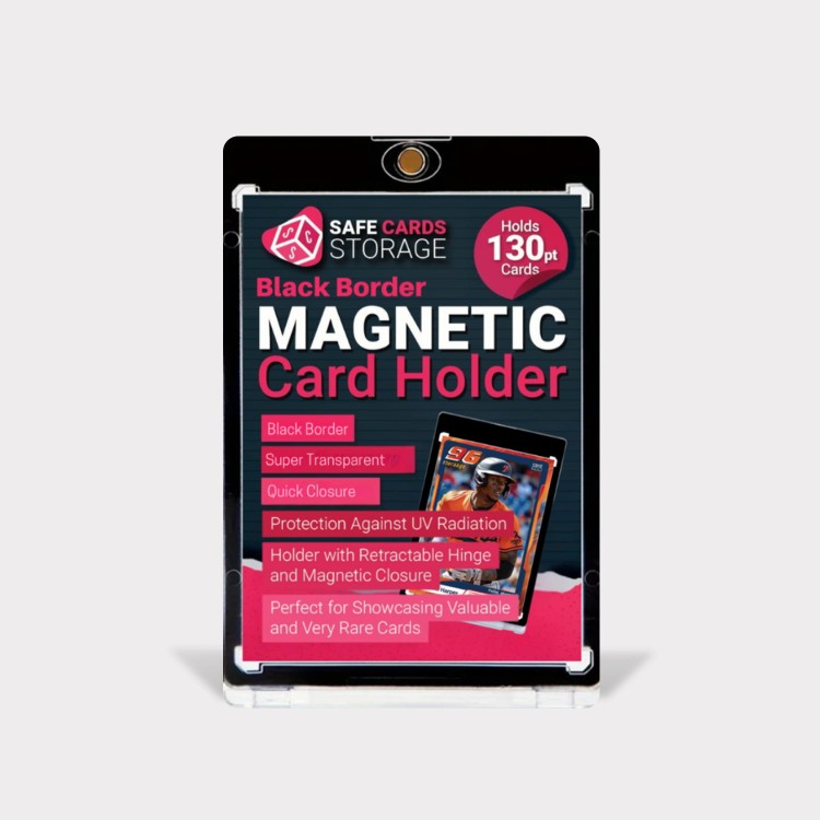 130PT Black Border One Touch Magnetic Holder Ultra clear Safe Cards Storage.jpg